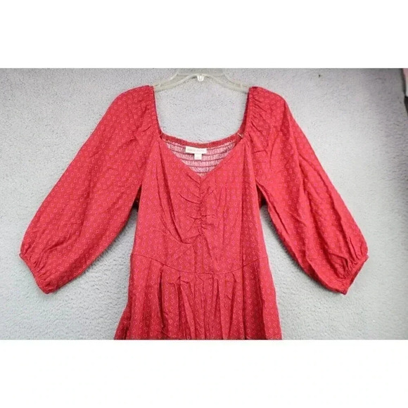 Knox Rose 100% Rayon Jumpsuit-Size Small-3/4 Puff Sleeves-Pockets-Smocked - Picture 3 of 9